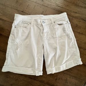 LOFT white jean shorts